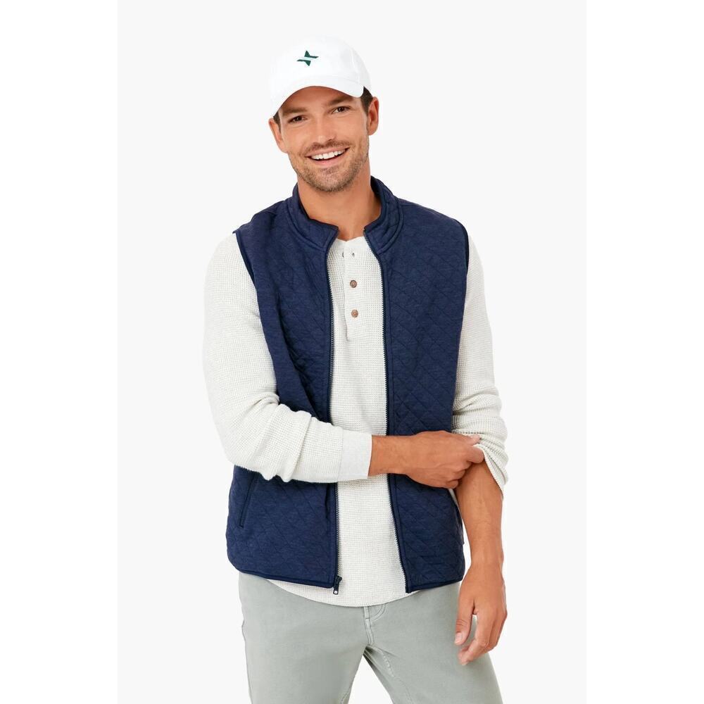Marine Layer Corbet Full Zip Vest Navy Blue Pockets Size XL